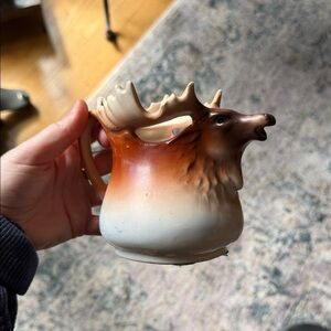Vintage Elk Moose Head Creamer Pitcher Austria